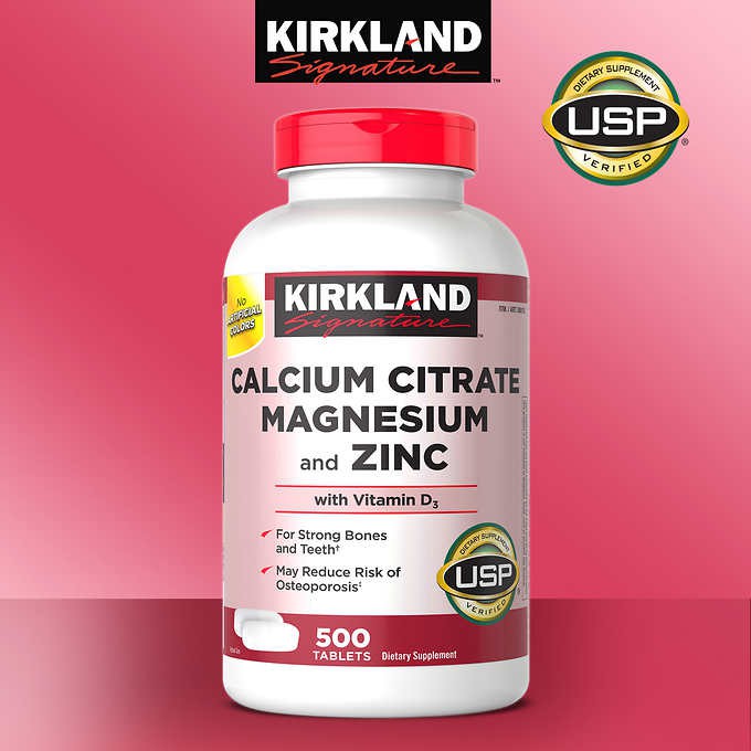 Kirkland Signature Calcium Citrate Magnesium And Zinc500 Tablets Ready Stock