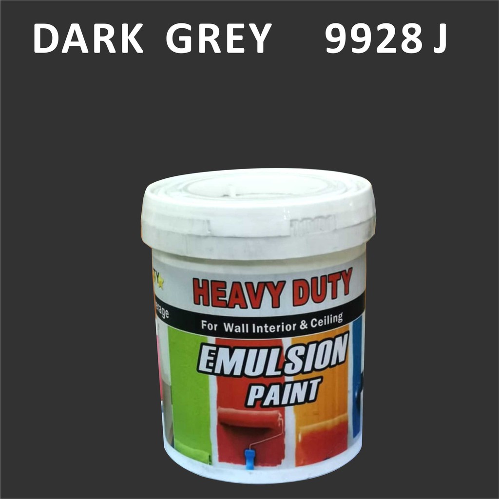 DARK GREY 9928 J ( 1L ) HEAVY DUTY EMULSION PAINT FOR WALL INTERIOR