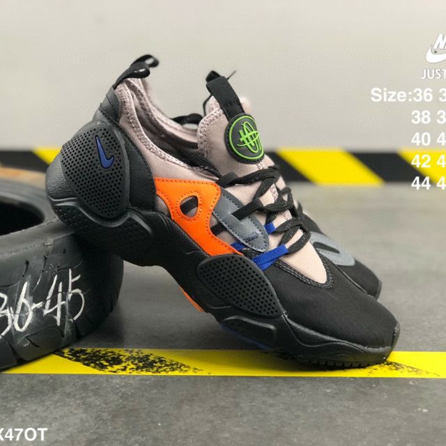 nike huarache grey orange
