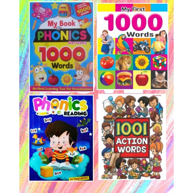 Phonic / Action words book for kids preschool buku English kanakkanak