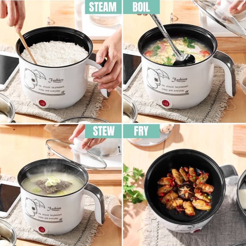 VIRAL 1.8L Non Stick Cooker Mini Portable Mini Rice Cooker Periuk Nasi Multicooker Steamer Hostel Cooker 3 Pin Plug