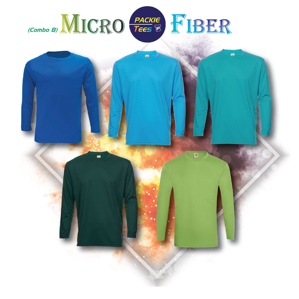 bawal chiffon 100% MICROFIBER JERSEY QUICKDRY ROUND NECK LONG SLEEVE TSHIRT UNISEX LENGAN PANJANG QD54 OREN SPORT COMBO