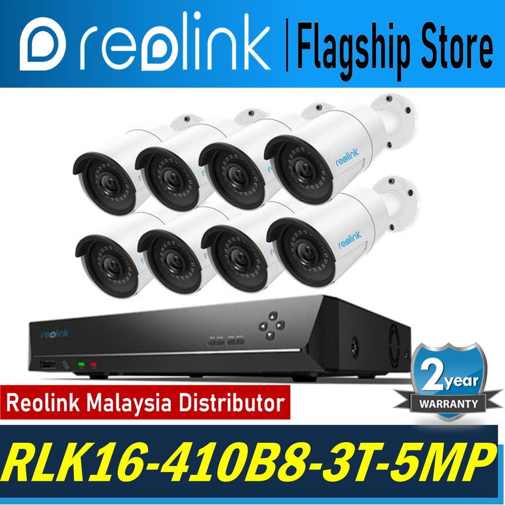 Reolink RLK16-410B8 16-Channel 5MP Easy PoE Security Camera NVR System ...