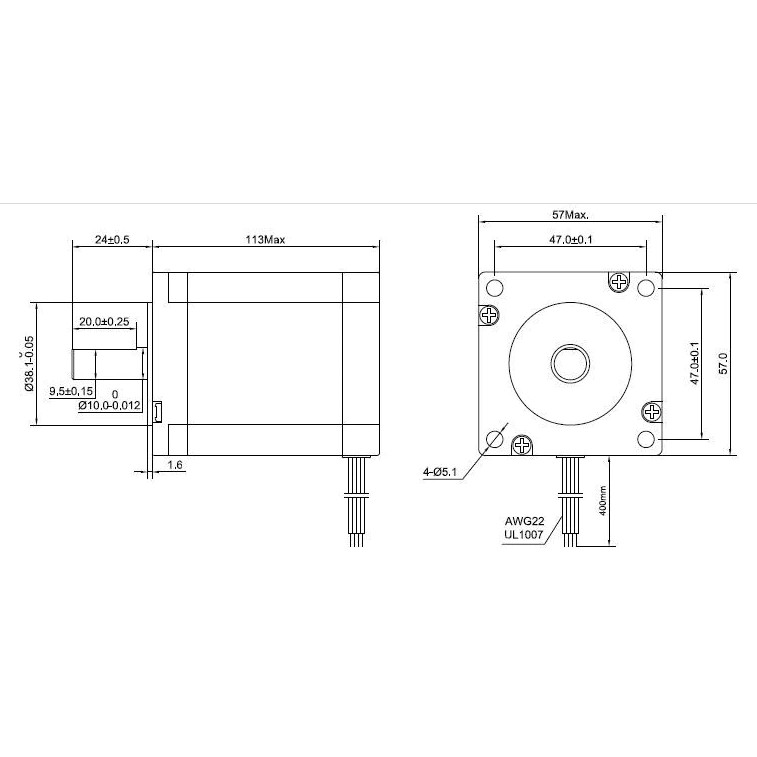 Nema 23 Stepper Motor Shaft Dimensions