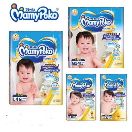 Mamypoko extra dry baby diapers tape mega M/L/XL/XXL