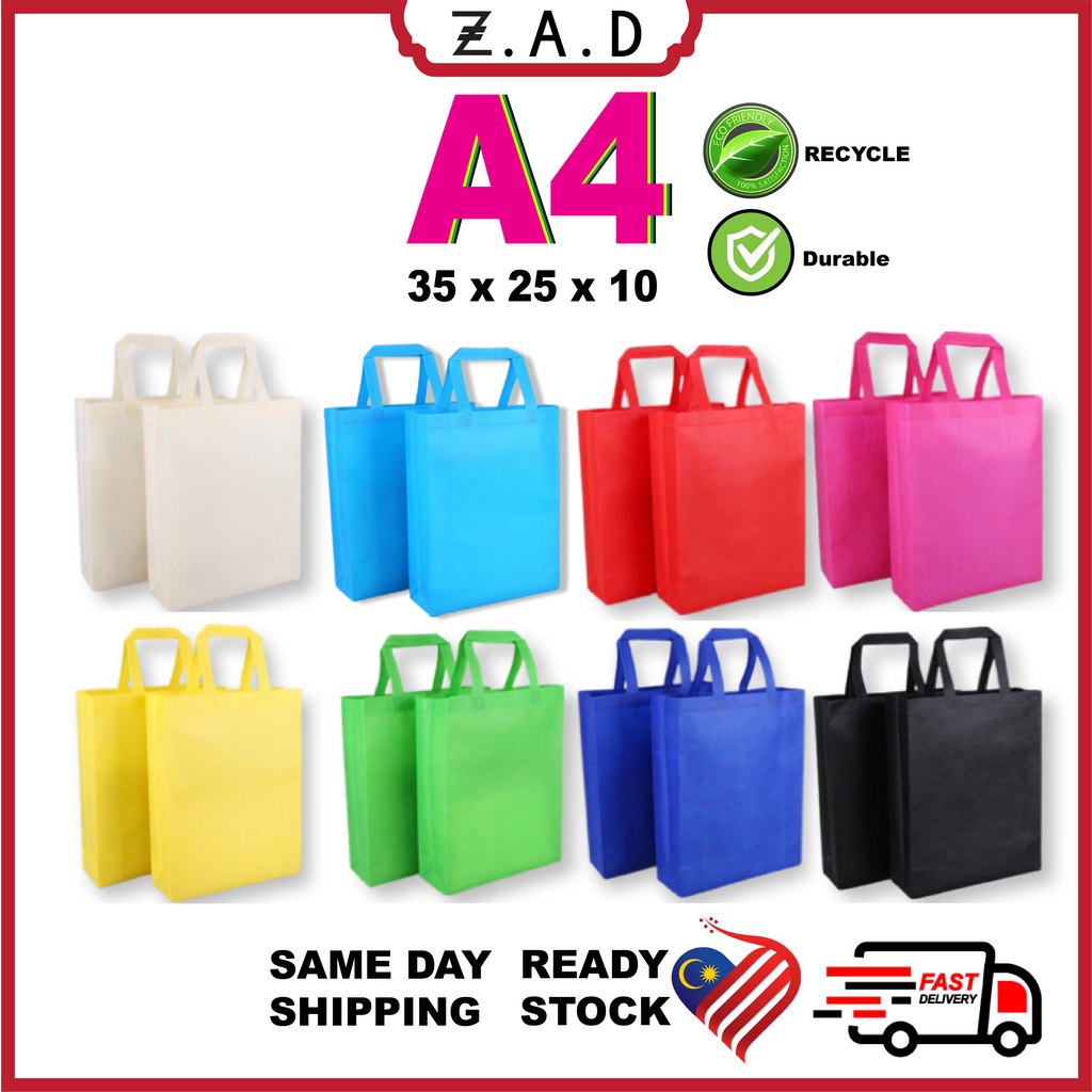 [READY STOCK] Non Woven Bag A4 , Shopping Bag A4 Eco Friendly Reusable, Tote Bag 24 HRS SHIP