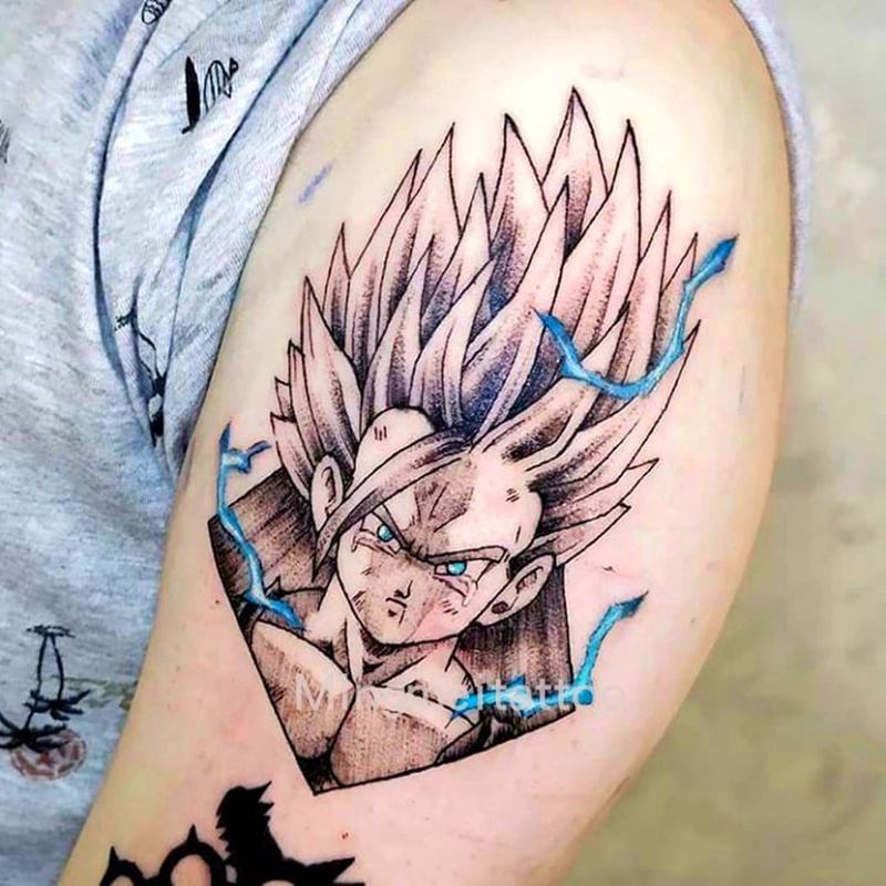 6 Sheets Dragon Ball Saiyan Goku Tattoo Sticker Cartoon Temporary Tattoo Waterproof Fake Tattoo Sticker Shopee Malaysia