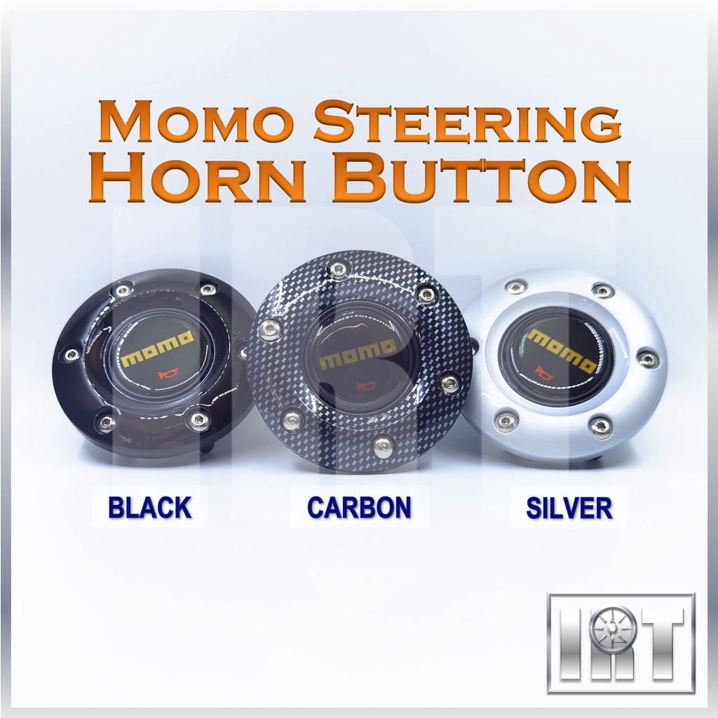 MOMO Steering Horn Button Wheel Hubcap Car Hub Cap Kereta Hon Sport Rally Kancil Myvi Viva Wira Saga LMST Axia Bezza