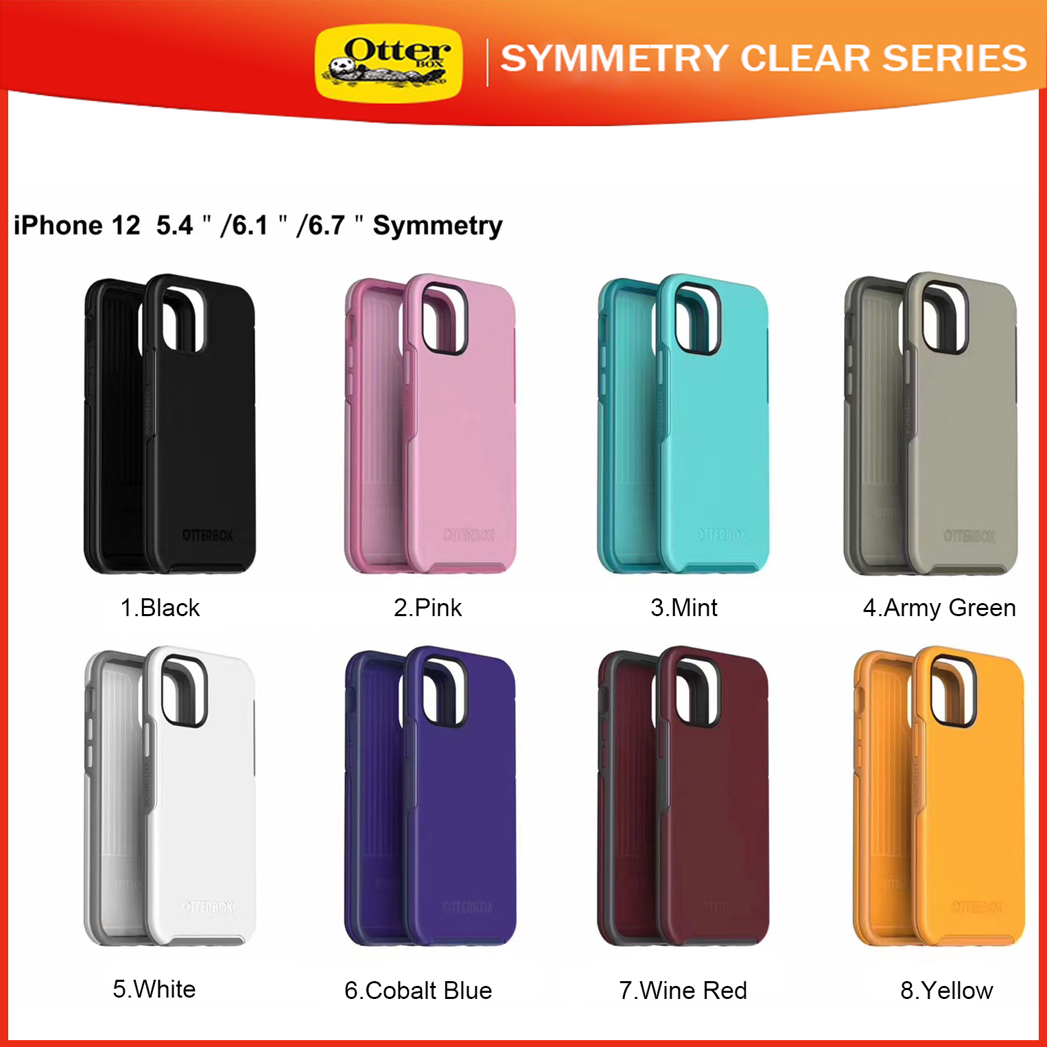 New Otterbox Symmetry Series Case For Iphone 12 Mini Iphone 12 Pro Max Clear Stardust Glitter Cover Shopee Malaysia