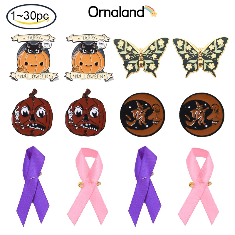 120pc Polyester Brooch with Iron Safety Pins Breast Cancer Awareness