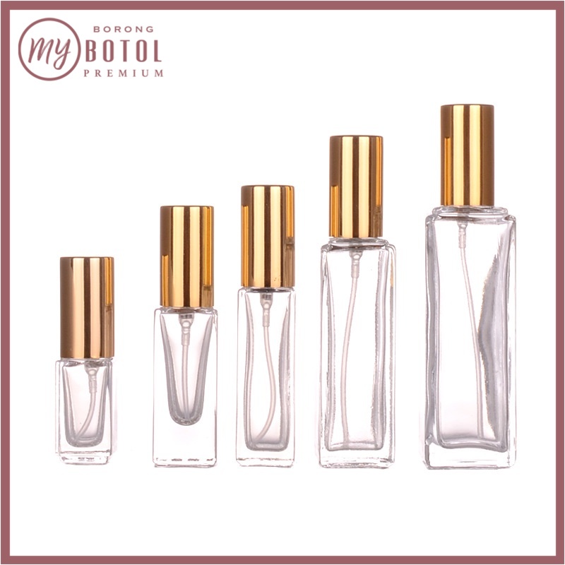 Screw Perfume Bottle Premium Square Travel Size Perfume Glass Bottle