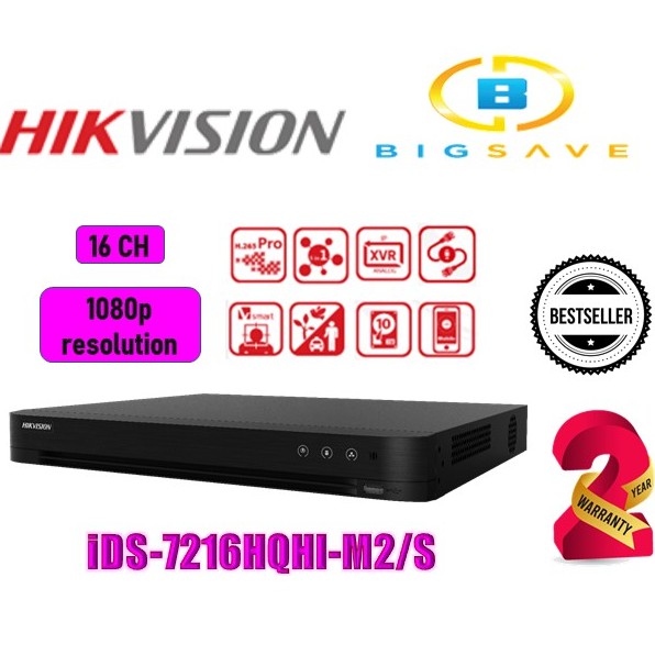 Hikvision 16ch 16 Channel Ids 7216hqhi M2 S Turbo Acusense Dvr Recorder Shopee Malaysia