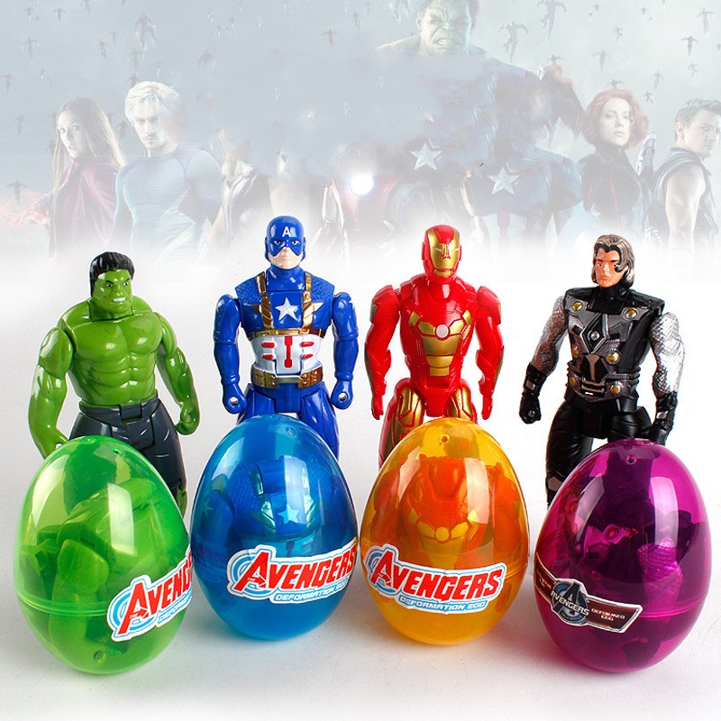 Marvel Avengers Deformation Egg Toy Iron Man Thor Hulk Captain America  Action Figures Surprise Egg | Shopee Malaysia