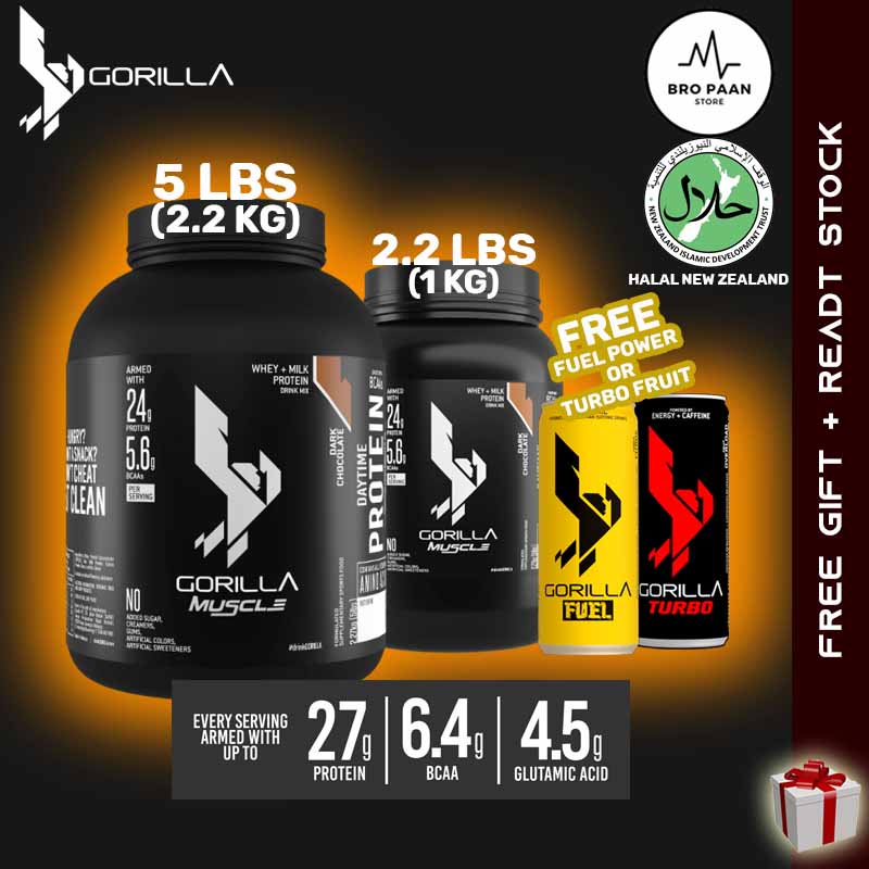 GORILLA Muscle Whey Protein 2.27kg (5lbs / 45 Servings) (Halal Certified) Whey Protein Fitness