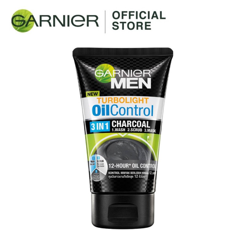 Garnier Men Oil Control Black Charcoal 3in1 Face Wash 100ml Shopee