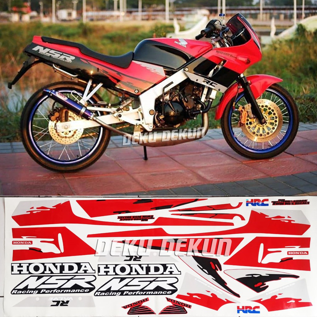 Honda Nsr Hrc 150r Red Black Printing Striping Vernis Resistant Lamination Shopee Malaysia