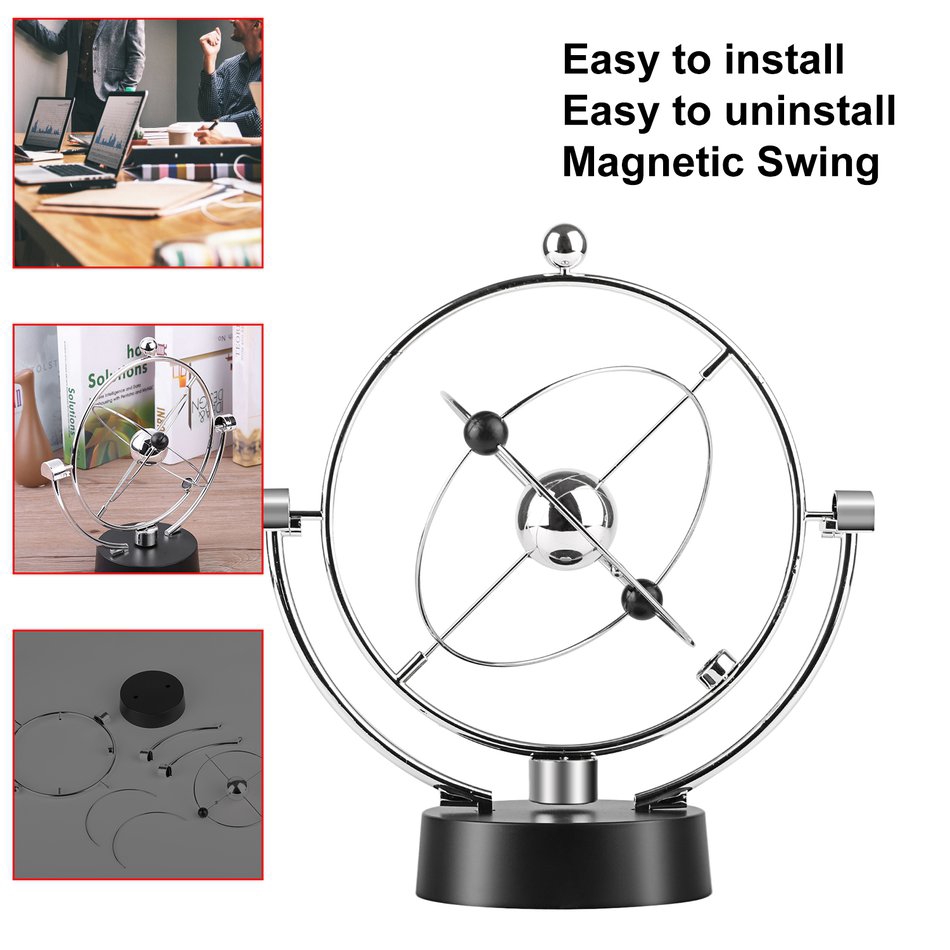 Purpose Premium Newton's Cradle Magnetic Swing Kinetic Orbital Balance Celestial Globe Newton Pendulum Craft - Image 4