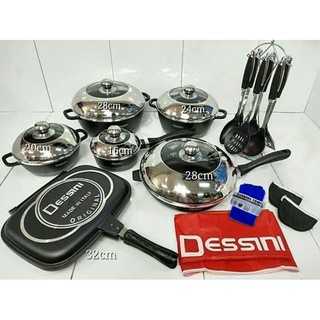 High Quality 23pcs Dessini Italy Cooking Set Cookware Sets 