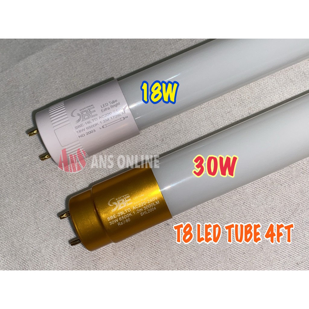 Sirim Approved T8 Led Tube 18w 30w 4ft 1200mm 6500k Cool Daylight Extra Bright Glass Tube 6799