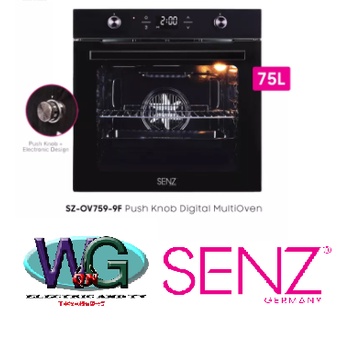 Senz SZ-OV759-9F Build-in Push Knob Digital Multi Oven 75 Liter with 9 Cooking Functions / 2800W