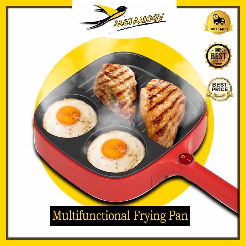 Metallogy 3 IN 1 Multifunction Electric Breakfast Maker Non Stick Pan Steak Pancake Mesin Sarapan Pelbagai Fungsi