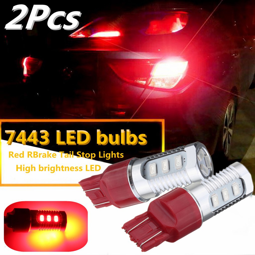 2Pcs 3157 Red Car Stop Brake Flash Strobe Rear Alert Safety Light Bulb Tail Lamp