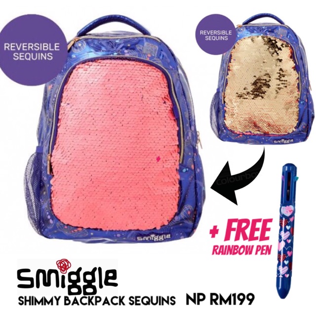 smiggle backpack sequins