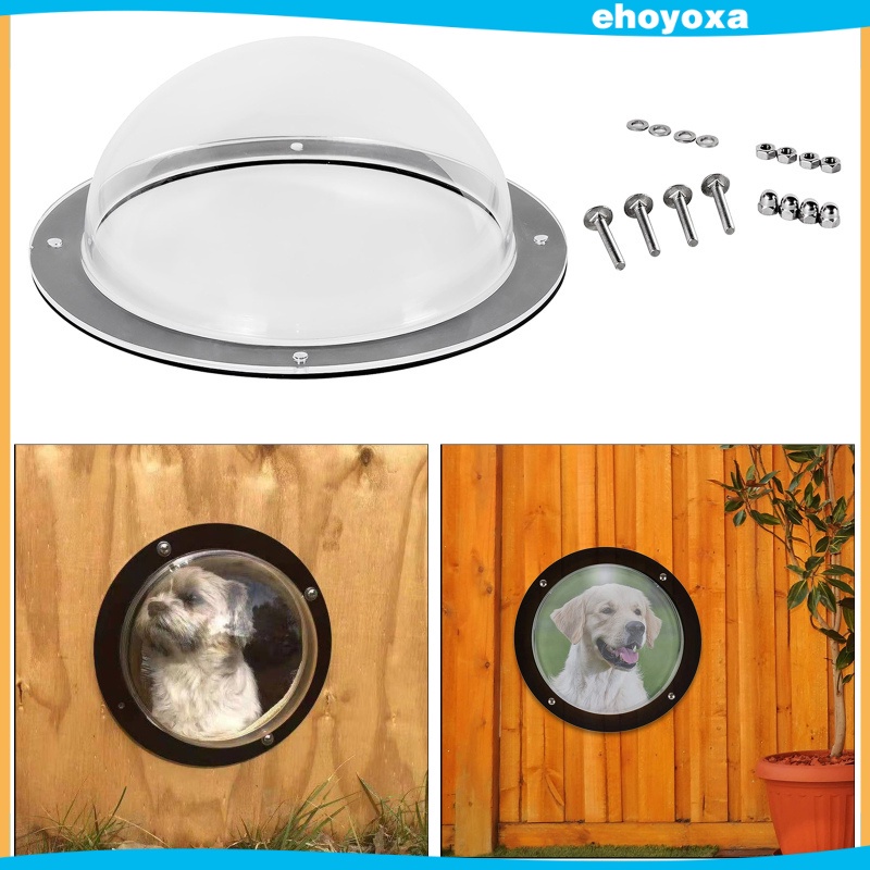 [ehoyoxaMY] Pet Dog Fence Window,Durable Acrylic Round Dome Fence Window for Backyard Fence,Pet