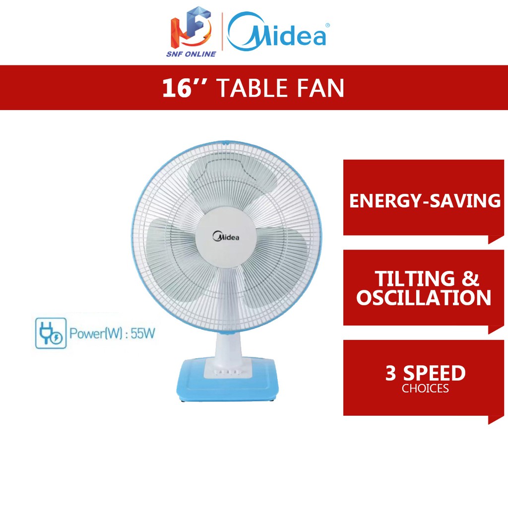 Midea Table Fan 16 Mf 16ft17nb Mf 16ft15nb Shopee Malaysia