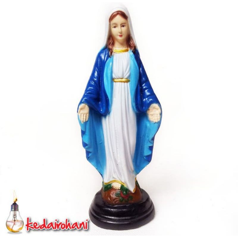 Statue Of Our Lady Open Hand 15cm Statue Blue Robe Altar Prayer Table Worship Decoration Spiritual Souvenir