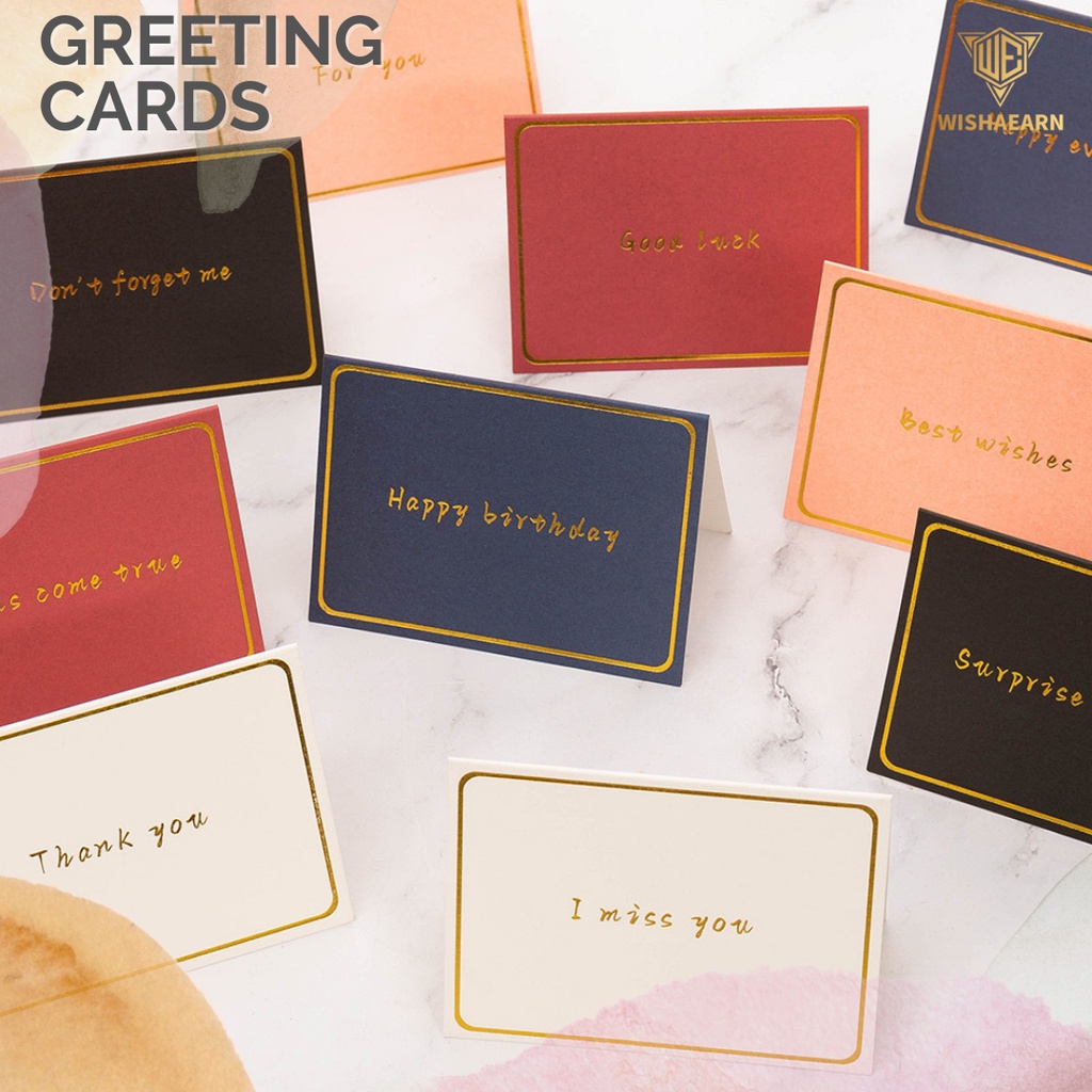 ￼[Ready Stock] For You / Happy Birthday / Best Wishes / Thank You Simple Greetings Cards Gold Stamping Kad Ucapan Gift