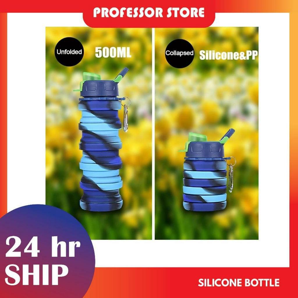 New Reusable Silicone Bottle Water Mountain Drink Water Bottle Outdoor Sports Eco-Friendly BPA free