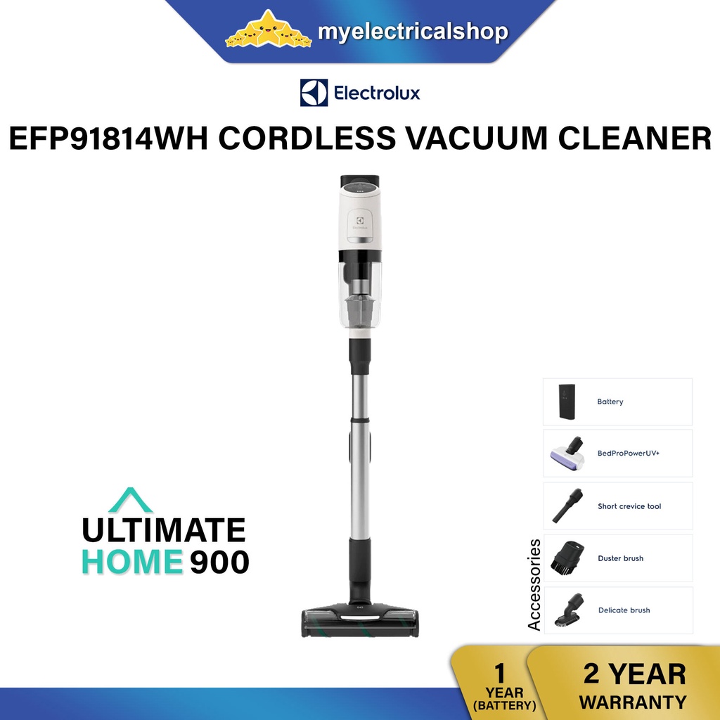 Electrolux EFP91814WH Ultimate Home 900 Cordless Vacuum Cleaner Handstick Vacuum Cleaner Bed
