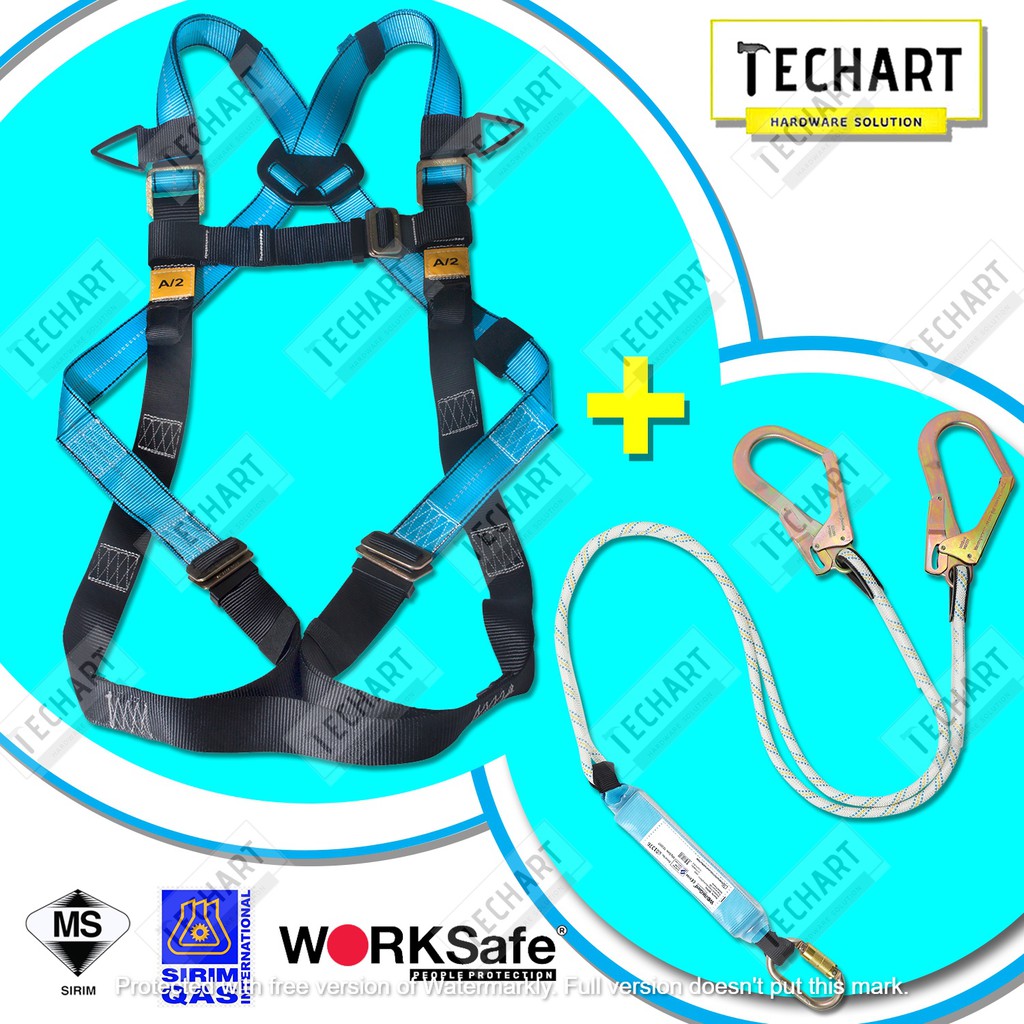 WORKSafe SIRIM Certified Full Body Harness With Energy Absorber Twin ...