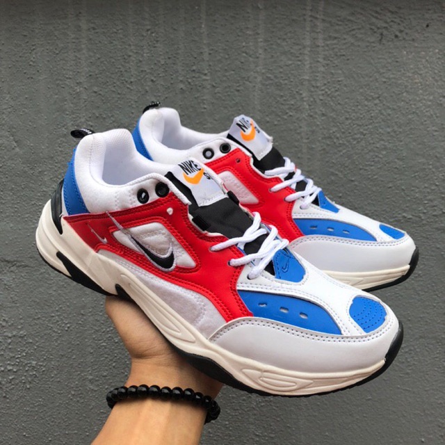 nike m2k tekno white blue red