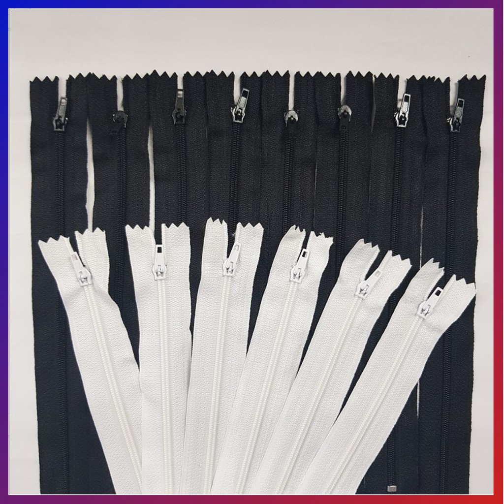 SCZ Normal Zip/Cloth Zip/Normal Zipper (1dozen) 20inch Black&White