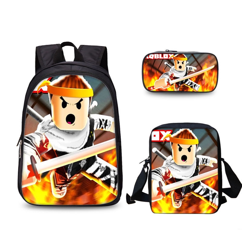 Roblox Game Student Bag Primary And Secondary School Student Backpack Backpack Three Piece Set Shopee Malaysia - roblox ghostbusters backpack