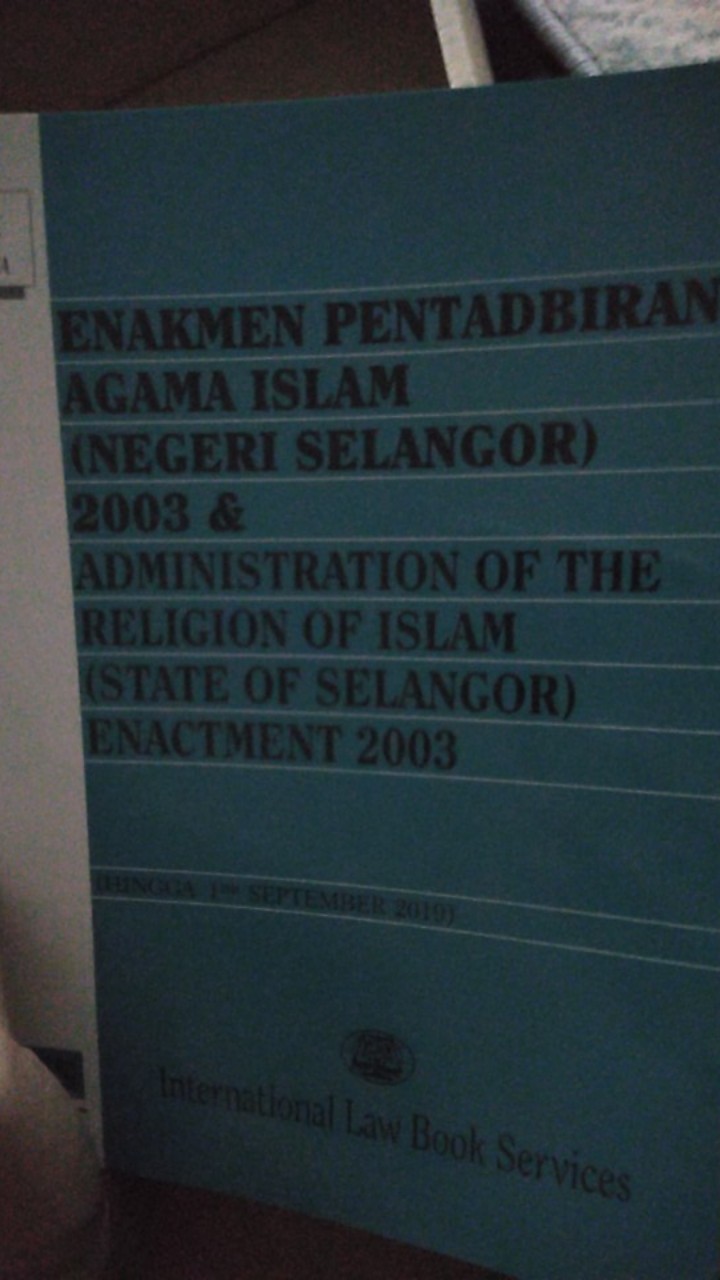 Enakmen Pentadbiran Agama Islam Negeri Selangor 2003 Hingga 1hb September 2019 Shopee Malaysia