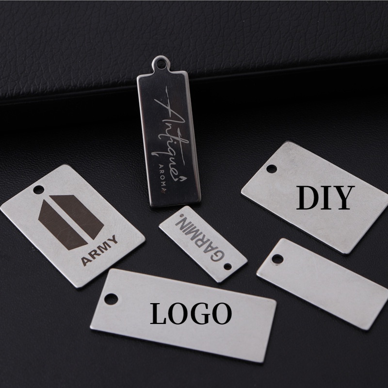 Stainless steel tag listing luggage sign nameplate lettering number number anti-lost DIY jewelry accessories customized logo