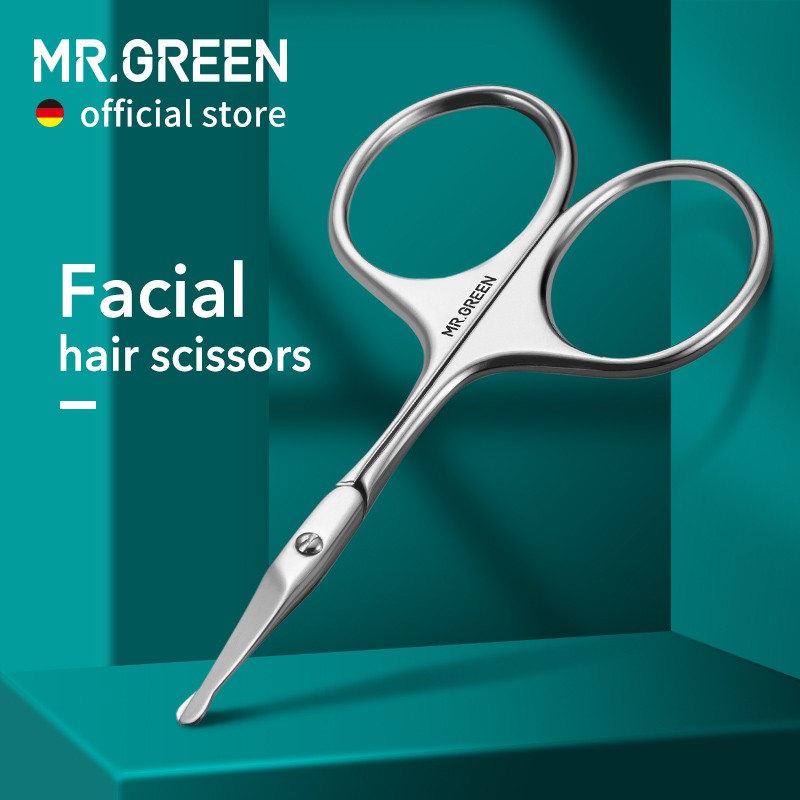 MR.GREEN Nose Hair Scissors Makeup Scissors Surgical Grade Stainless Steel Face fine Hair Removal Tools With Rounded tips