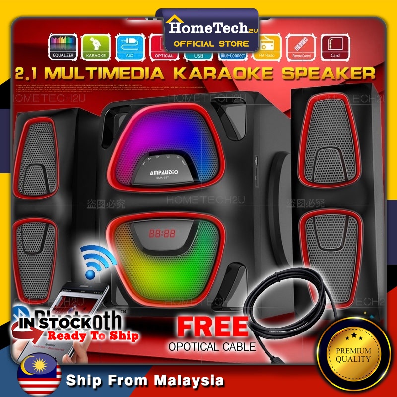 AmpAudio Multimedia Speaker System Audio With PC Speaker Subwoofer Bluetooth Speakers FM Radio Home Theater Speaker