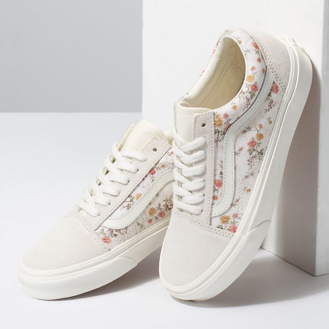 vans old skool vintage floral marshmallow