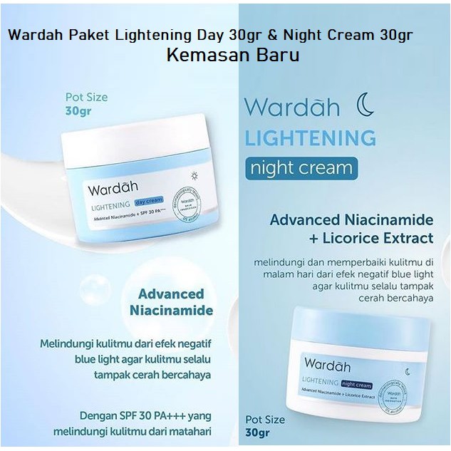 Wardah Complete Package Glowing Day Night Lightening / Whitening Face