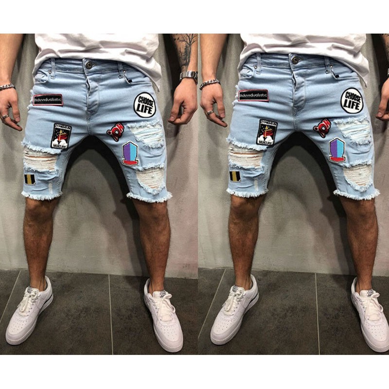 short biker jeans