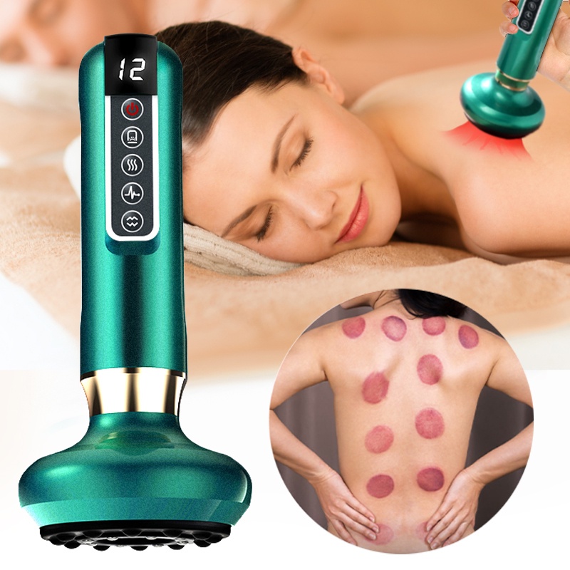 Salorie 12/6 Level Electric Vacuum Cupping Massager Body Guasha Scraping Anti-Cellulite Suction Cup Gua Sha Massage