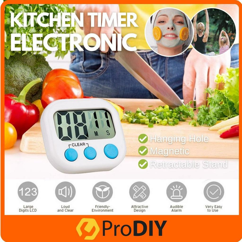 HX-111 Kitchen Timer Electronic Magnetic Digital Cooking Stopwatch Coutdown Loud Alarm With Stand Clock RANDOM COLOUR