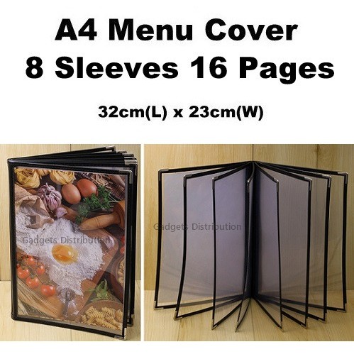 High Quality 8 Sleeves Eight Pocket 16 Pages A4 Restaurant Cafe