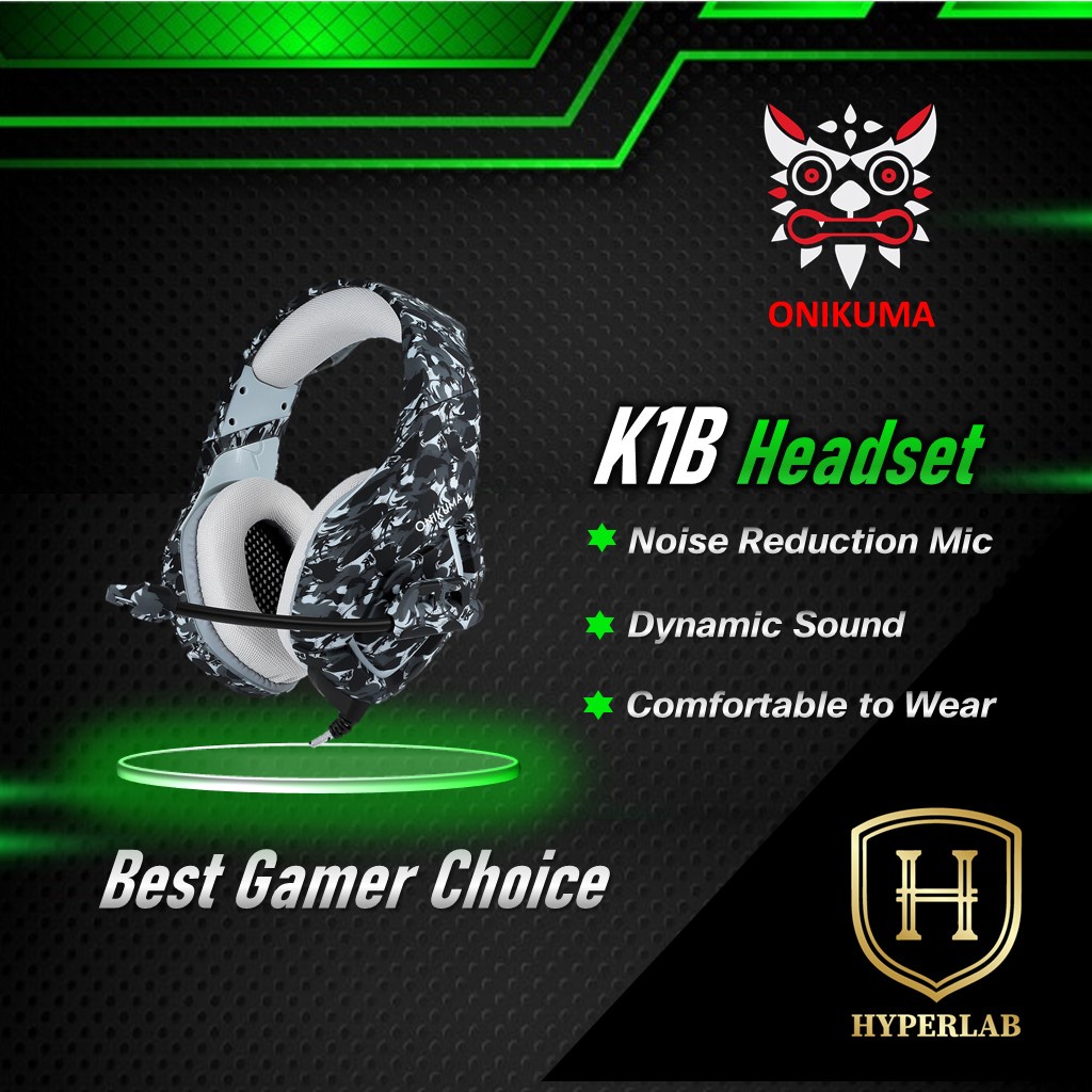 ONIKUMA K1B Camouflage Gaming Headphones Gaming Headset with Noise Reduction Microphone for Smartphone PC Laptop PS Xbox