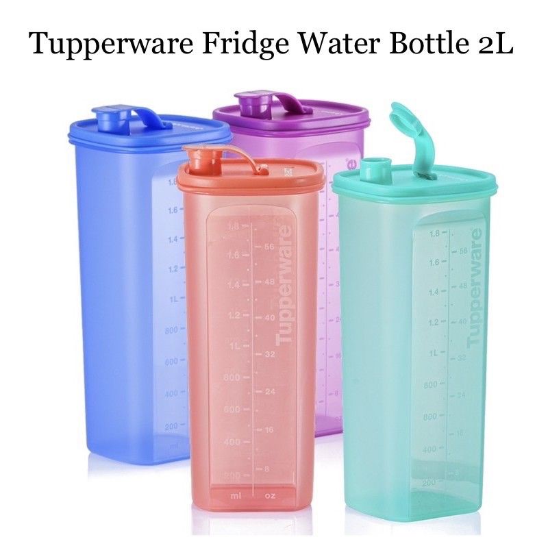 Tupperware Light Purple Slimline Slim Line Fridge Water Bottle 2L