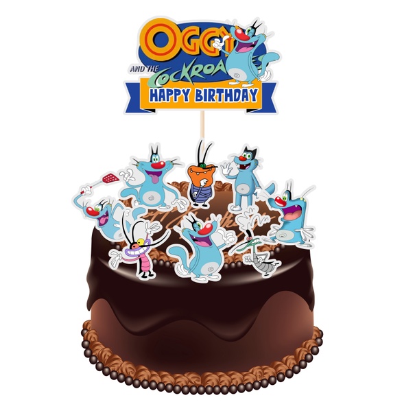 Oggy and the Cockroach Cake Topper | Shopee Malaysia